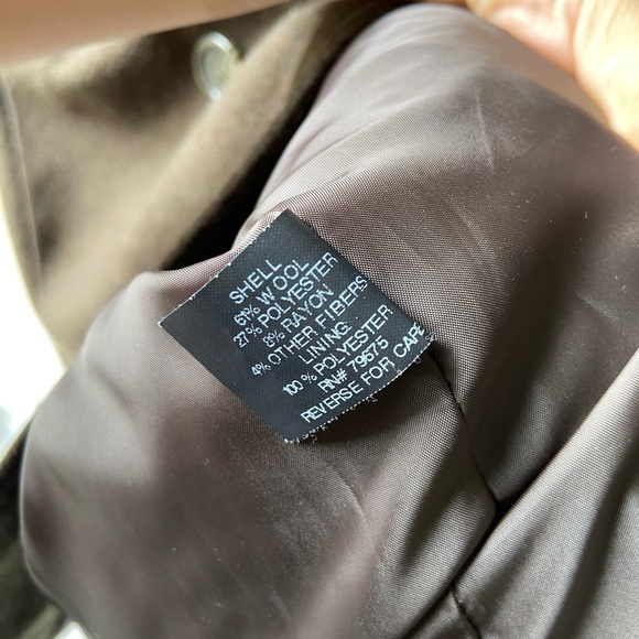 Anne Klein brown wool peacoat - Picture 3 of 7